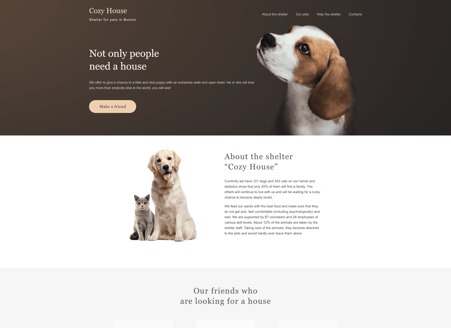 Cozy House website cover
